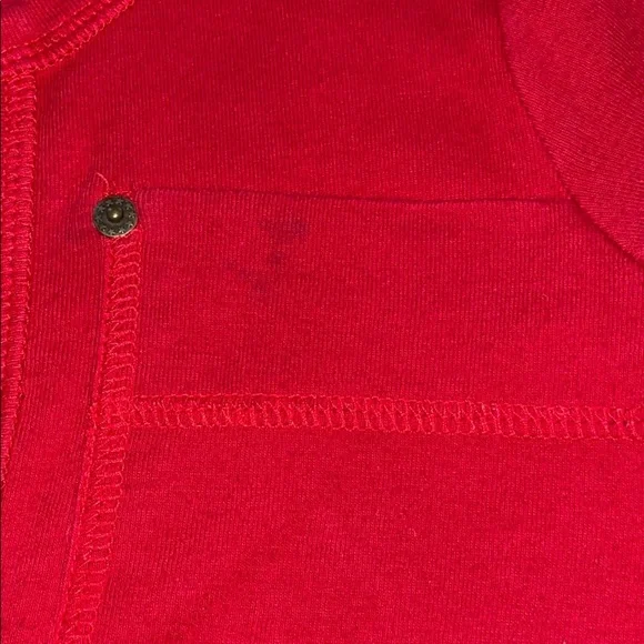 Red Deep V Long Sleeve Tee - Picture 6 of 6